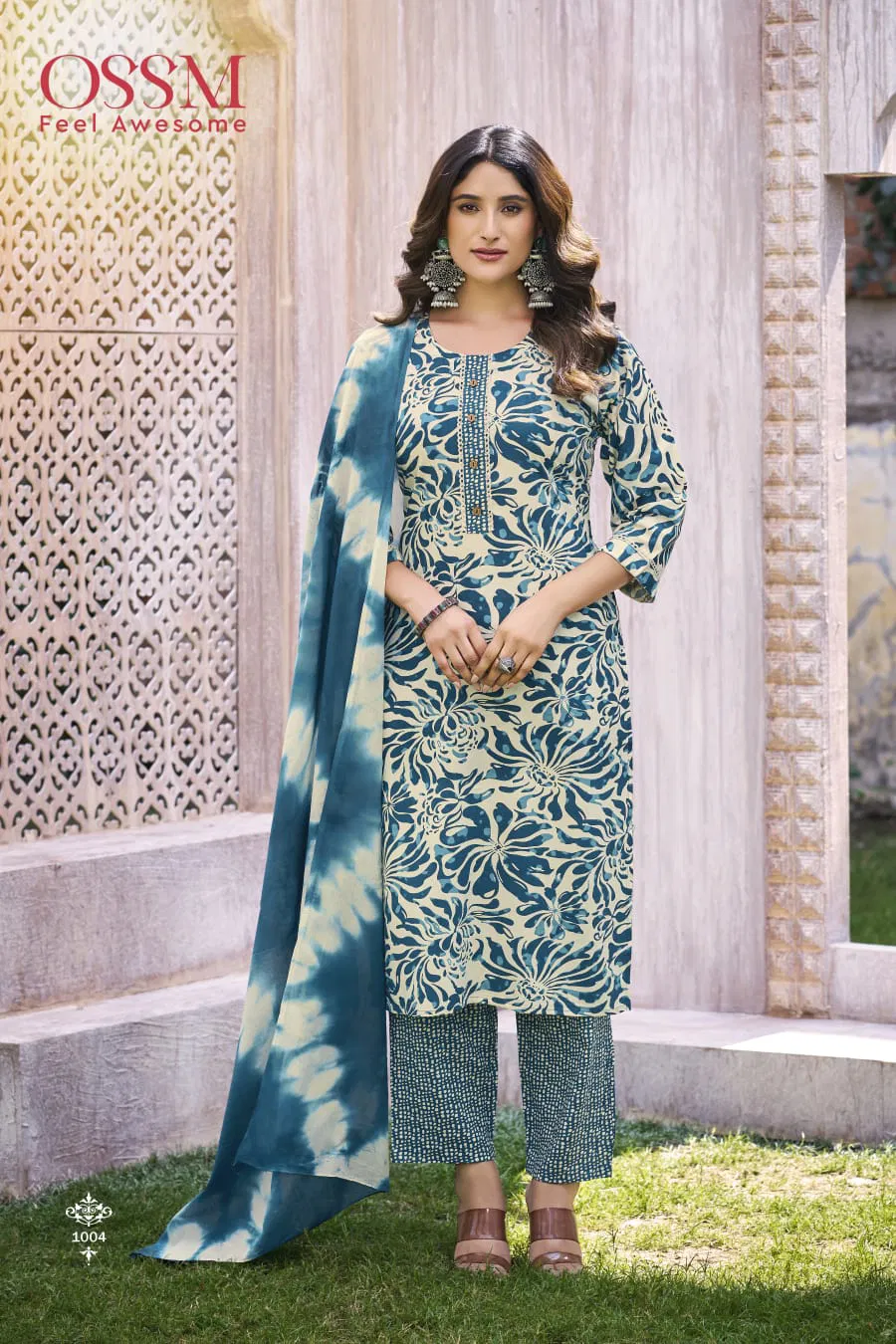 Celebrity By Ossm Reyon Printed Kurti With Bottom Dupatta Wholesalers In Delhi